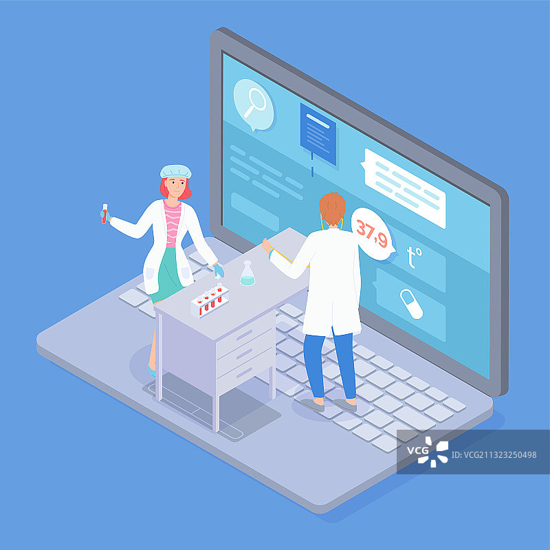 通过笔记本电脑进行远程医生咨询图片素材