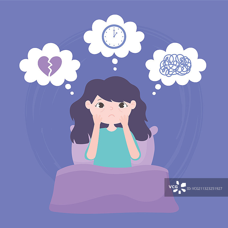 失眠抑郁女孩图片素材