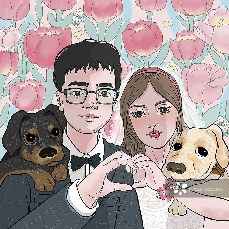 婚礼新人头像图片素材