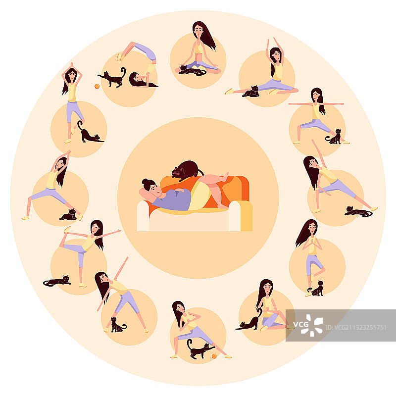 躺在沙发上做体操的胖女人图片素材