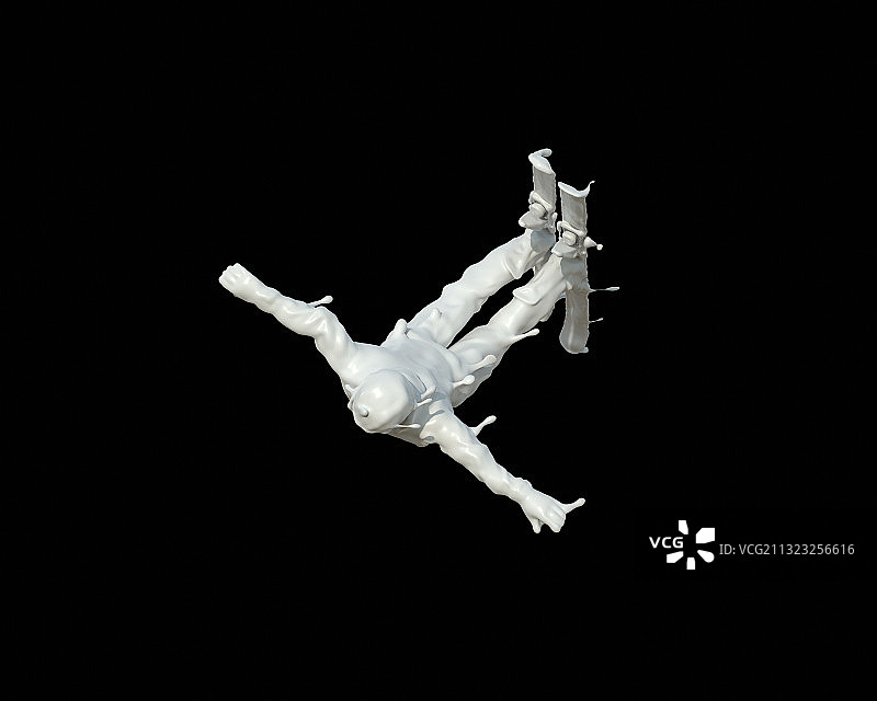 牛奶人物形态自由式滑雪图片素材