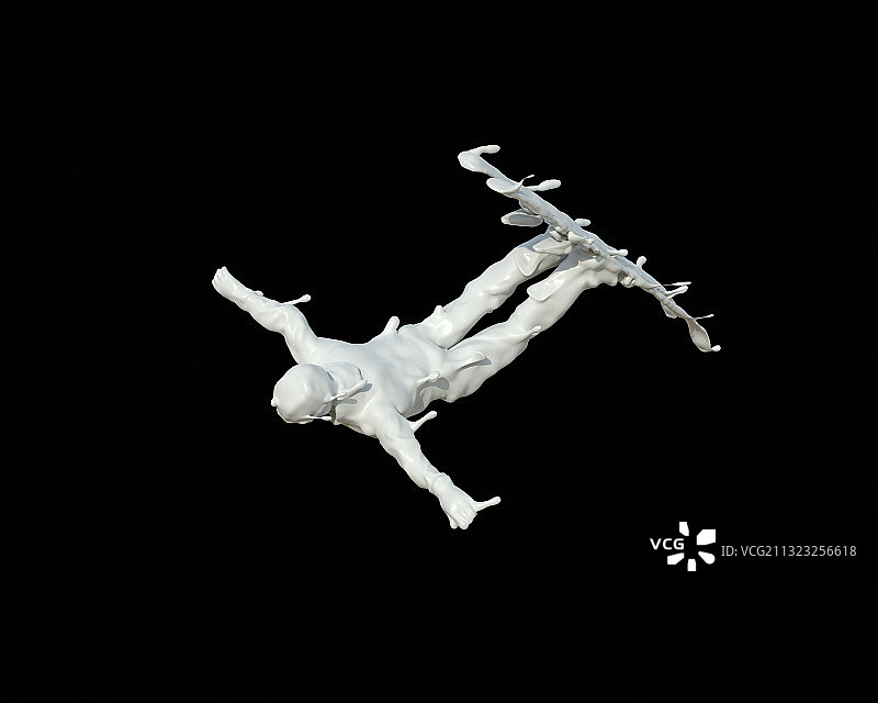 牛奶人物形态自由式滑雪图片素材