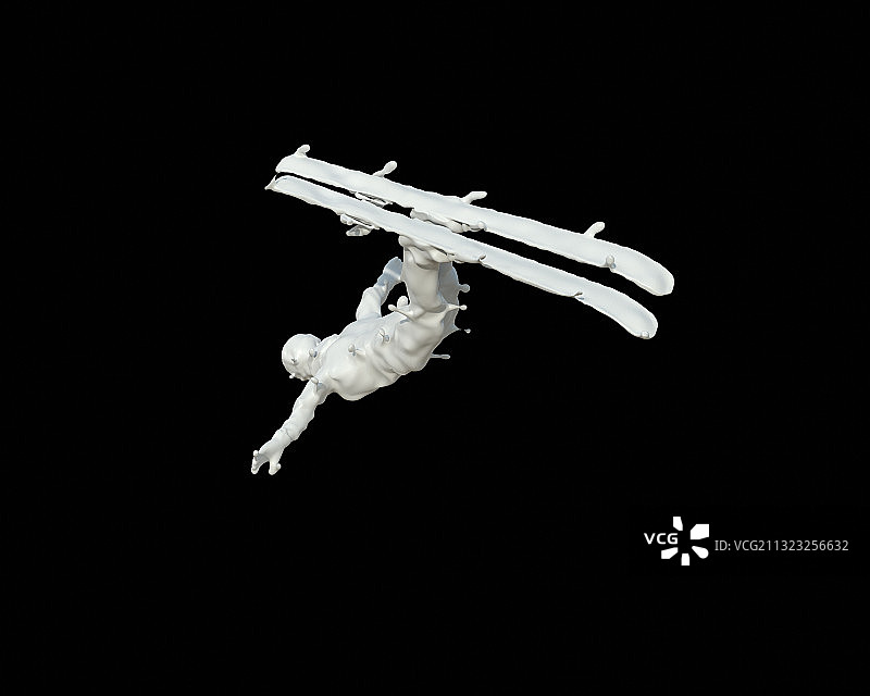 牛奶人物形态自由式滑雪图片素材