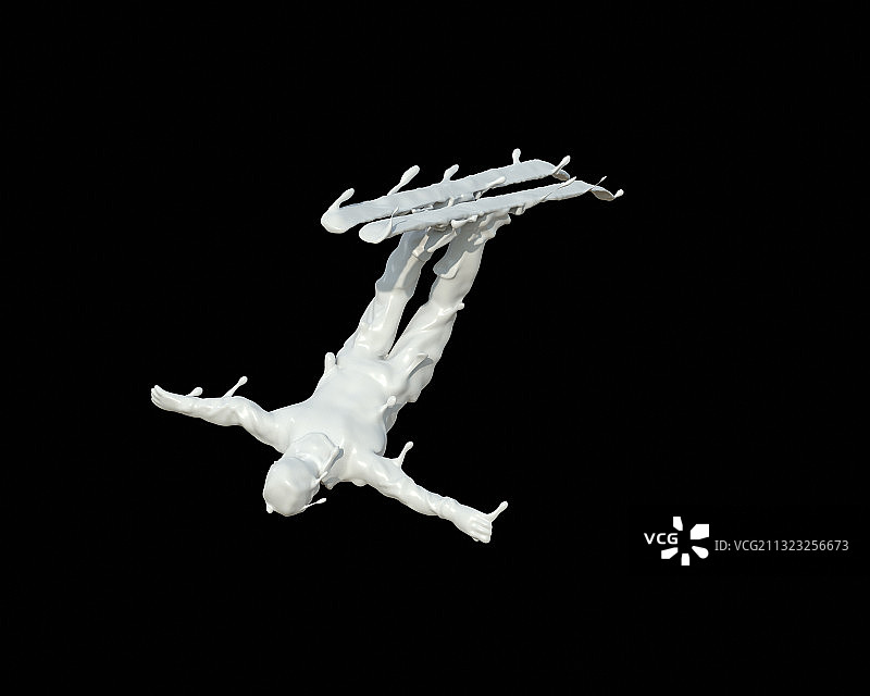 牛奶人物形态自由式滑雪图片素材