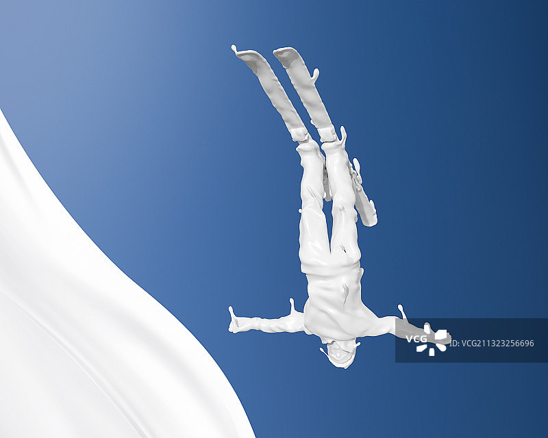 牛奶形态人物自由式滑雪图片素材