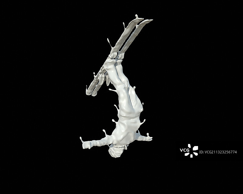 牛奶人物形态自由式滑雪图片素材