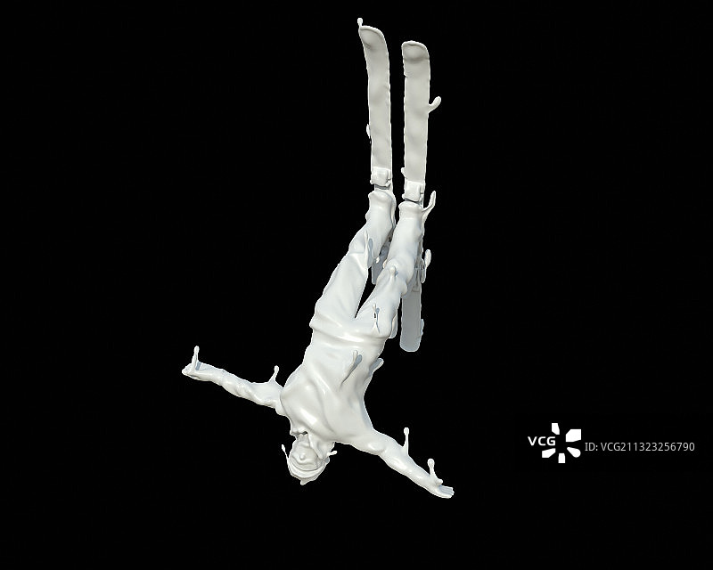 牛奶人物形态自由式滑雪图片素材