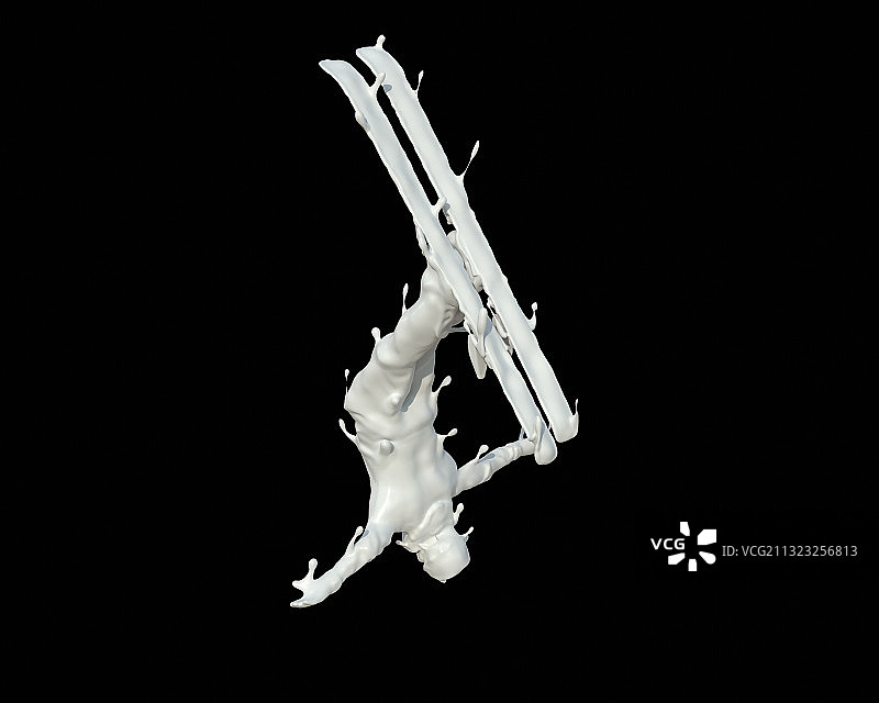 牛奶人物形态自由式滑雪图片素材