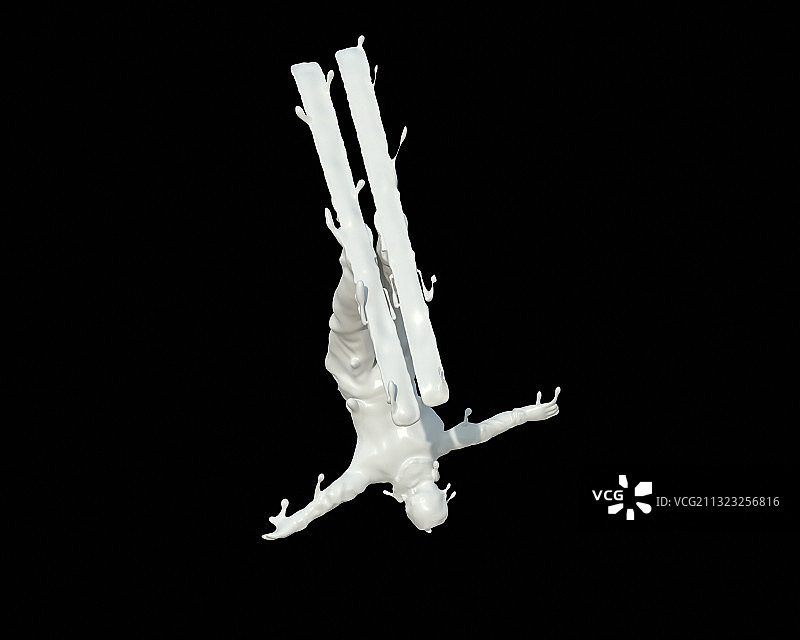 牛奶人物形态自由式滑雪图片素材