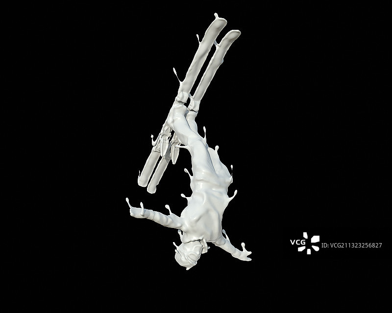 牛奶人物形态自由式滑雪图片素材