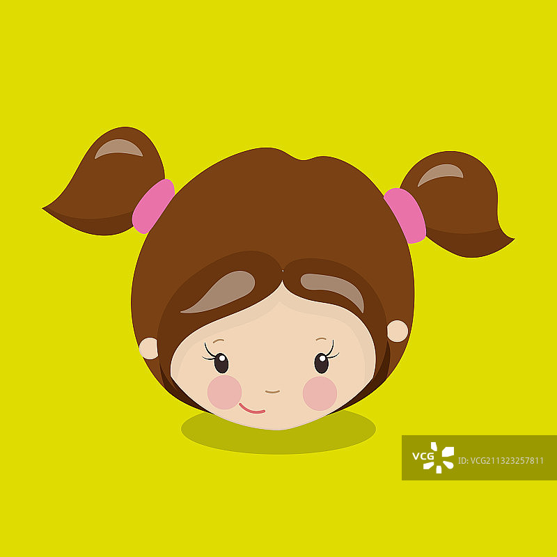 扎着马尾辫的棕发纸娃娃05图片素材