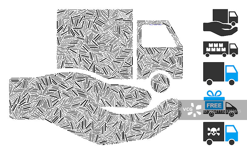 虚线马赛克递送服务手图标图片素材