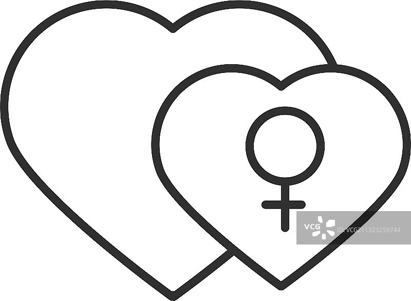 性健康爱心女性标志线条图标图片素材