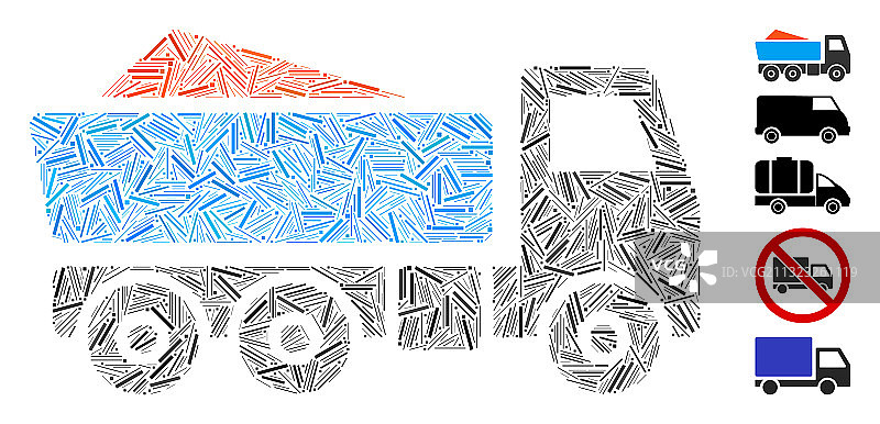自卸车图案创意拼贴图片素材