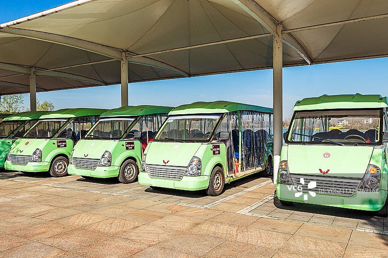 景区旅游观光车图片素材