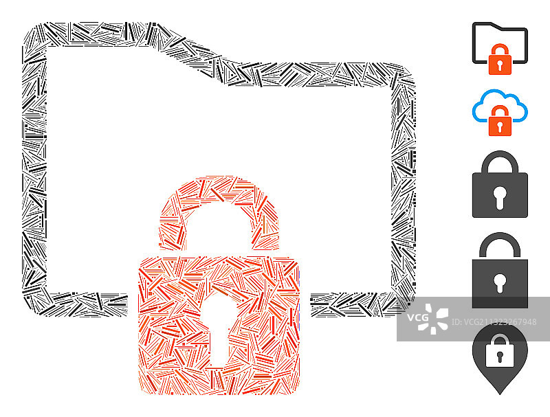 线条马赛克锁定文件夹图标图片素材