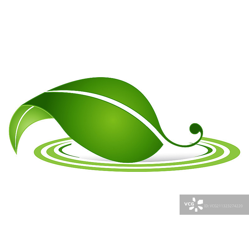简约环保绿叶Logo图片素材