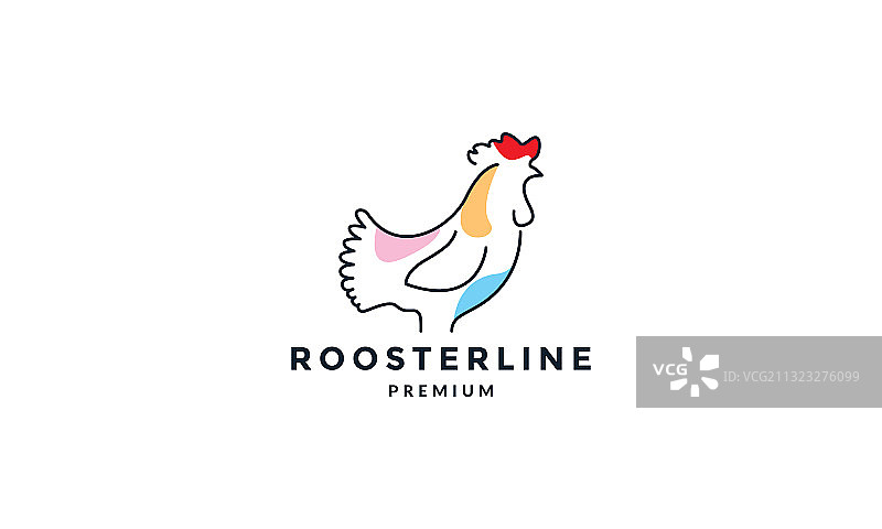 鸡抽象线条logo图片素材