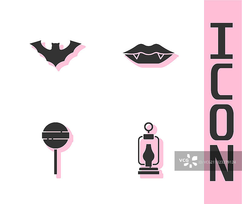 露营灯笼飞蝙蝠棒棒糖图片素材