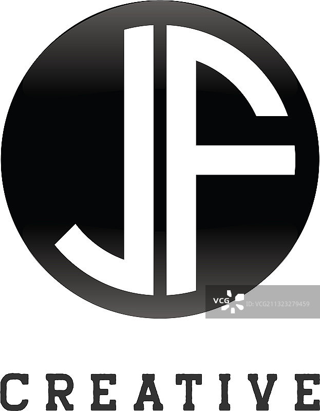 字母LF圆形单色标志图片素材