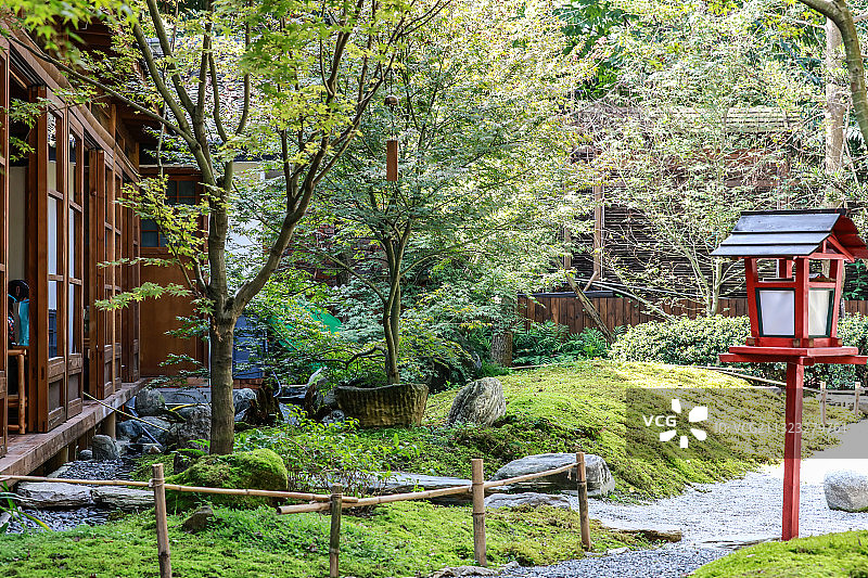 一座位于成都三圣乡的日式庭院图片素材