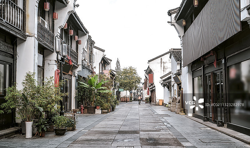 杭州历史街区古建筑街景图片素材