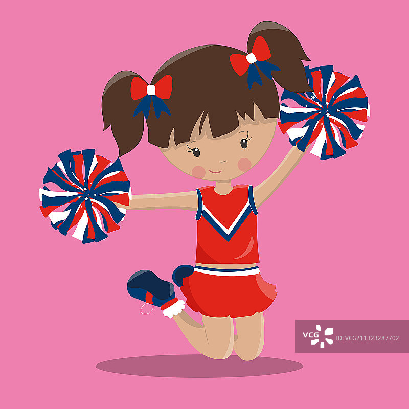 啦啦队红色连衣裙膝盖07图片素材