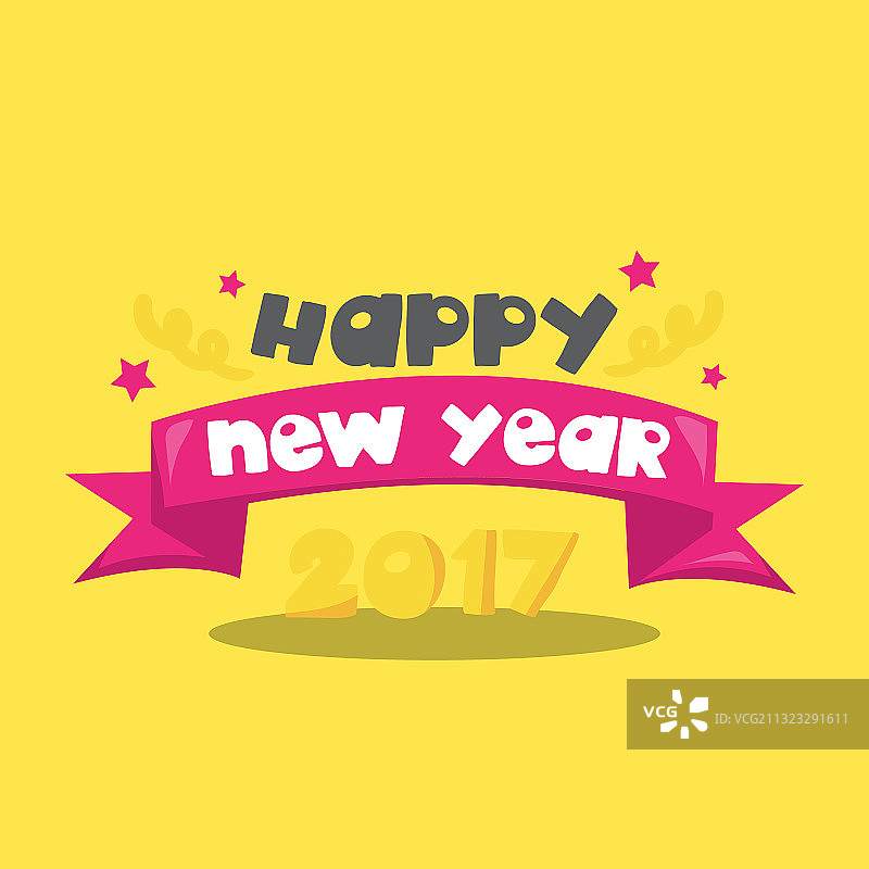 粉色2017新年贺图图片素材