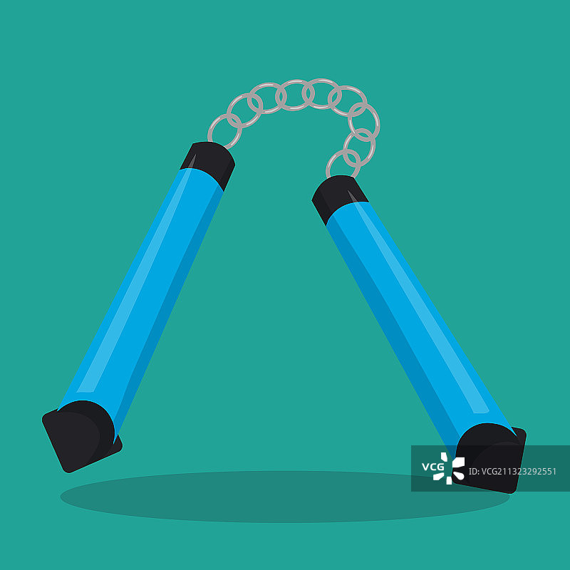 空手道少年双截棍图片素材