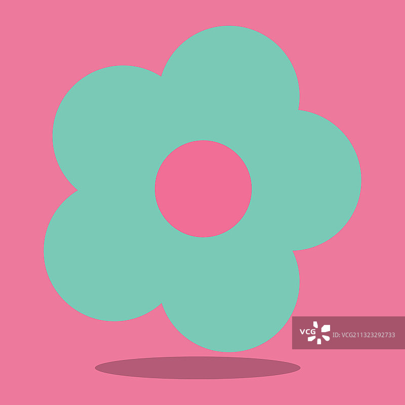 绿色花朵上的小瓢虫图片素材