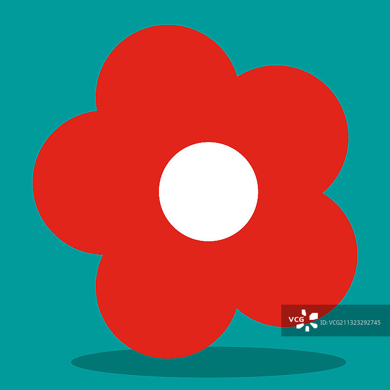 红色白色花朵上的小瓢虫07图片素材