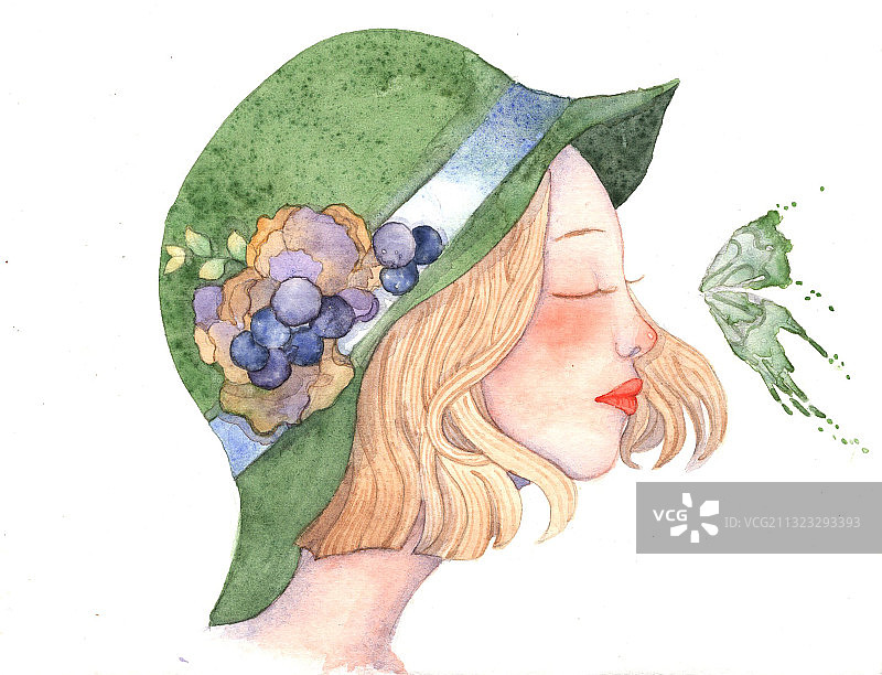 帽子女孩图片素材