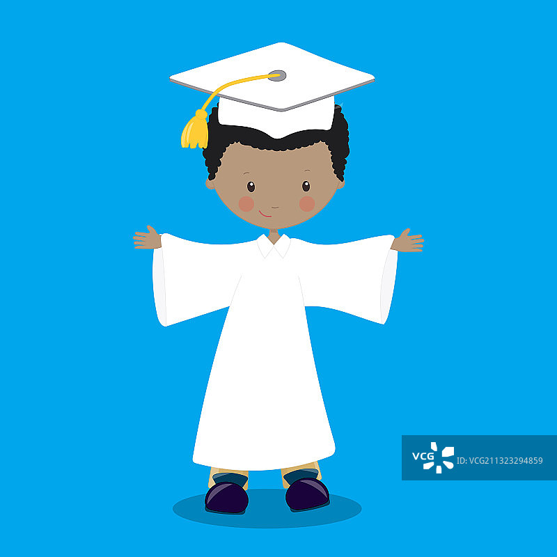 毕业男孩（深色头发，举手）图片素材