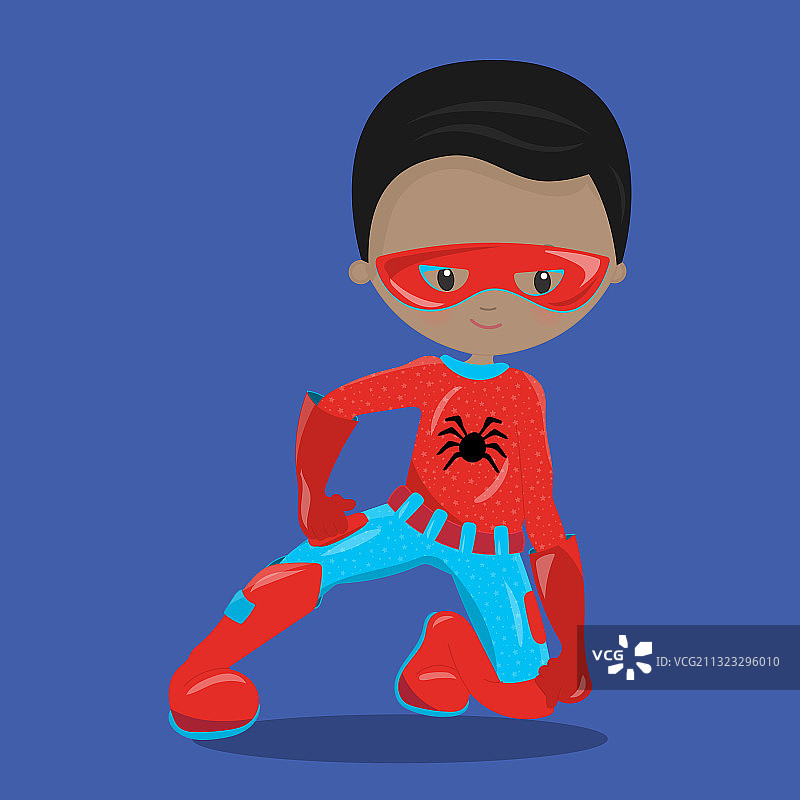 深色皮肤超级英雄男孩图片素材