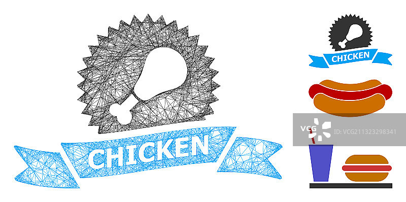 快餐多边形网格图片素材