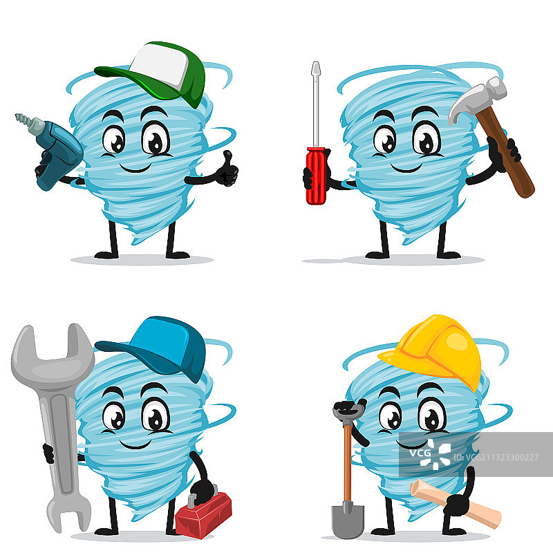 龙卷风吉祥物或卡通形象图片素材