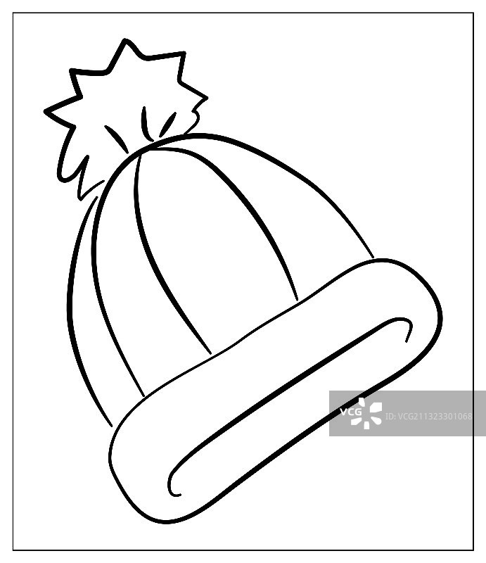 涂鸦风格的冬季绒球帽图片素材