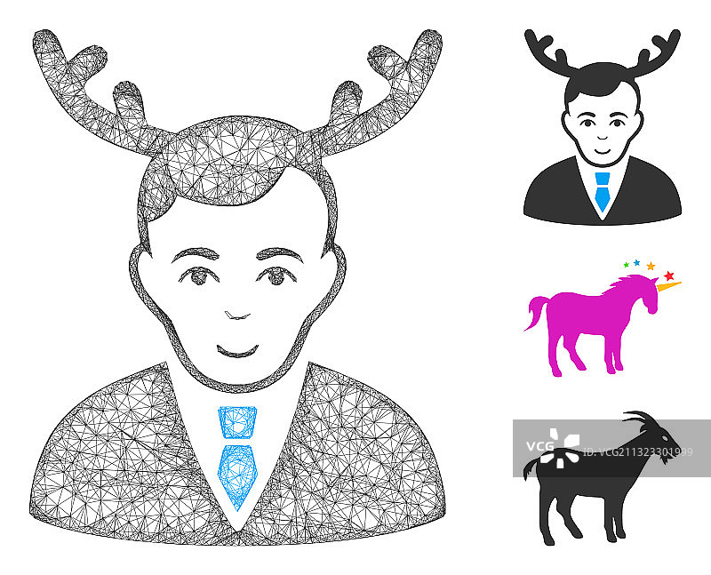 多边形网格角的丈夫图片素材