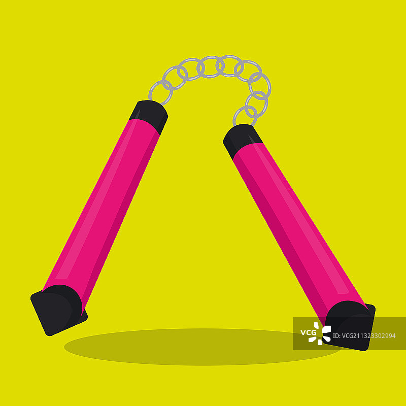 使用双截棍的空手道女孩图片素材