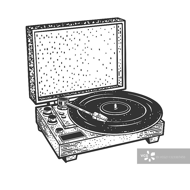 唱片机素描图片素材