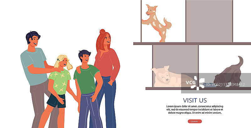 动物收容所网站页面模板图片素材