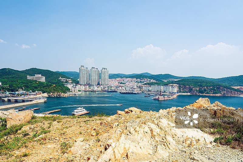 大连老虎滩菱角湾码头图片素材