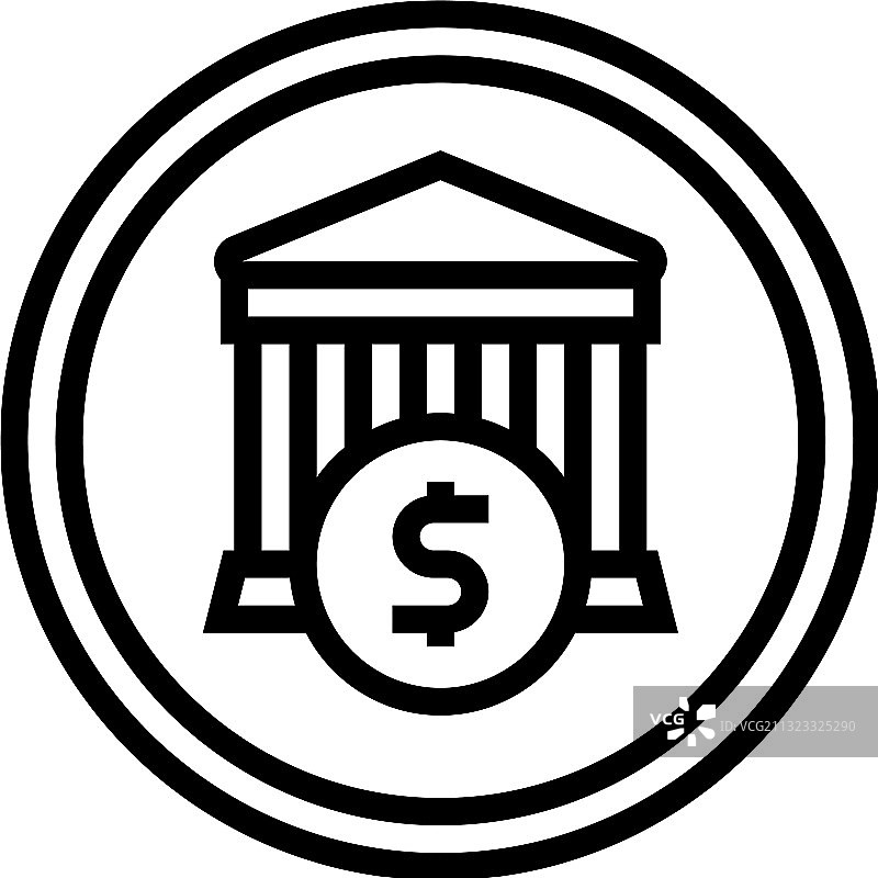 金融建筑银行标志线条图标图片素材