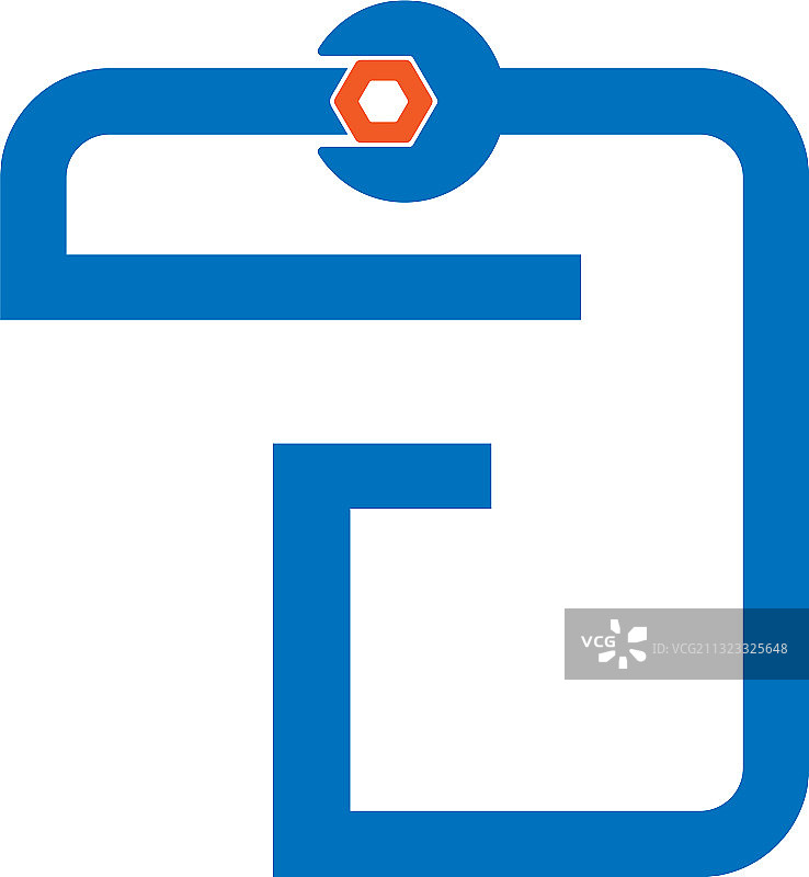 扳手和螺栓造型字母F标志图标图片素材