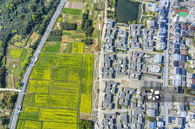 航拍杭州富阳东梓关村图片素材