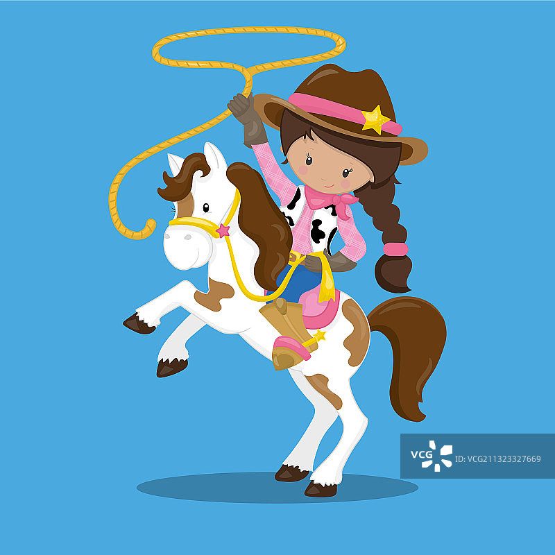 西部牛仔女郎套马绳图片素材