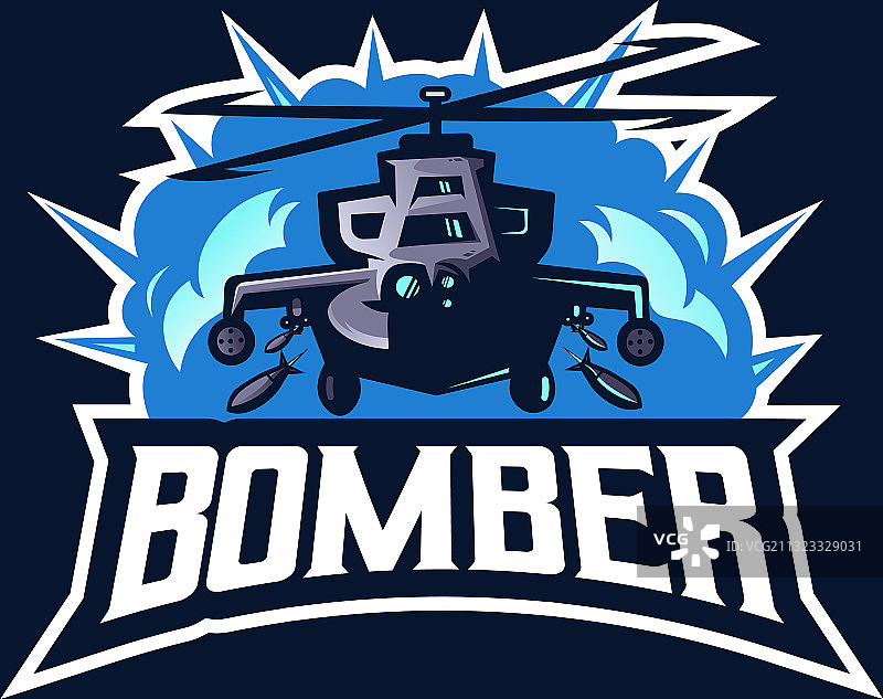 具有现代感的直升机吉祥物标志设计图片素材