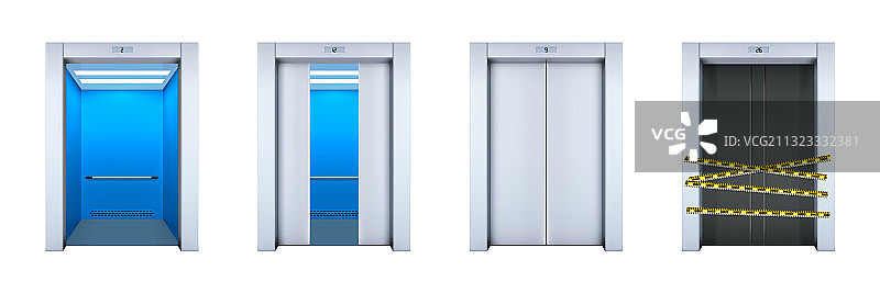 逼真办公电梯合集图片素材