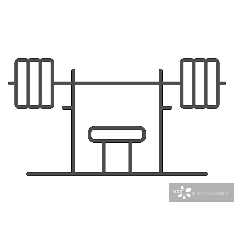 健身房杠铃架线框图标图片素材