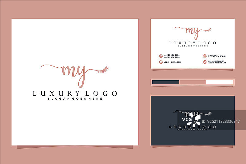 我的女性Logo首字母设计系列与商业图片素材
